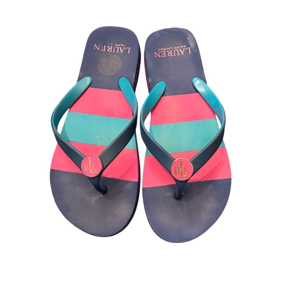 Lauren Ralph Lauren Elissa II Women's Thong Flip Flops - With Charm Logo